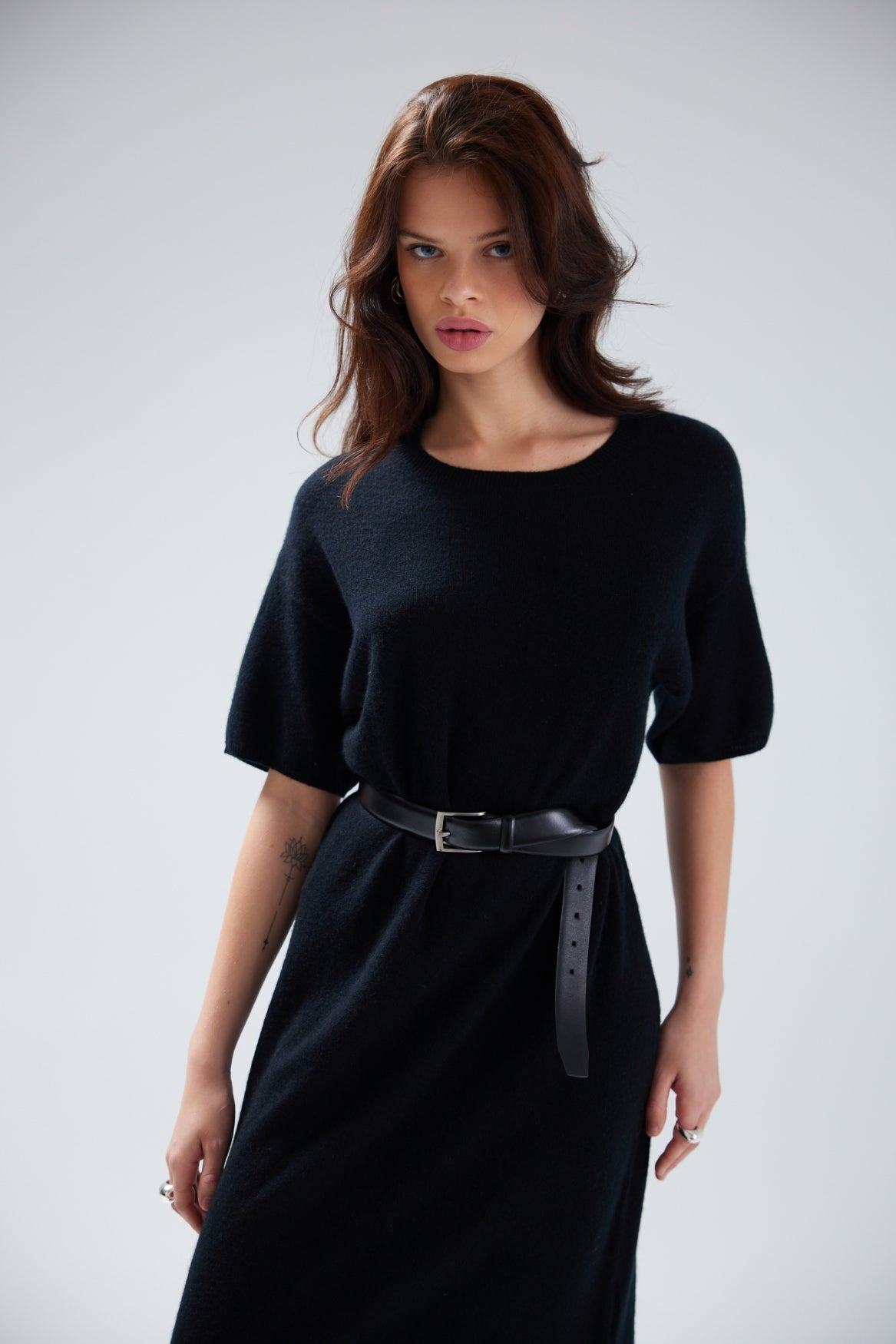 cashmere dress black Cosette Tee Cashmere Dress – C~RUSH
