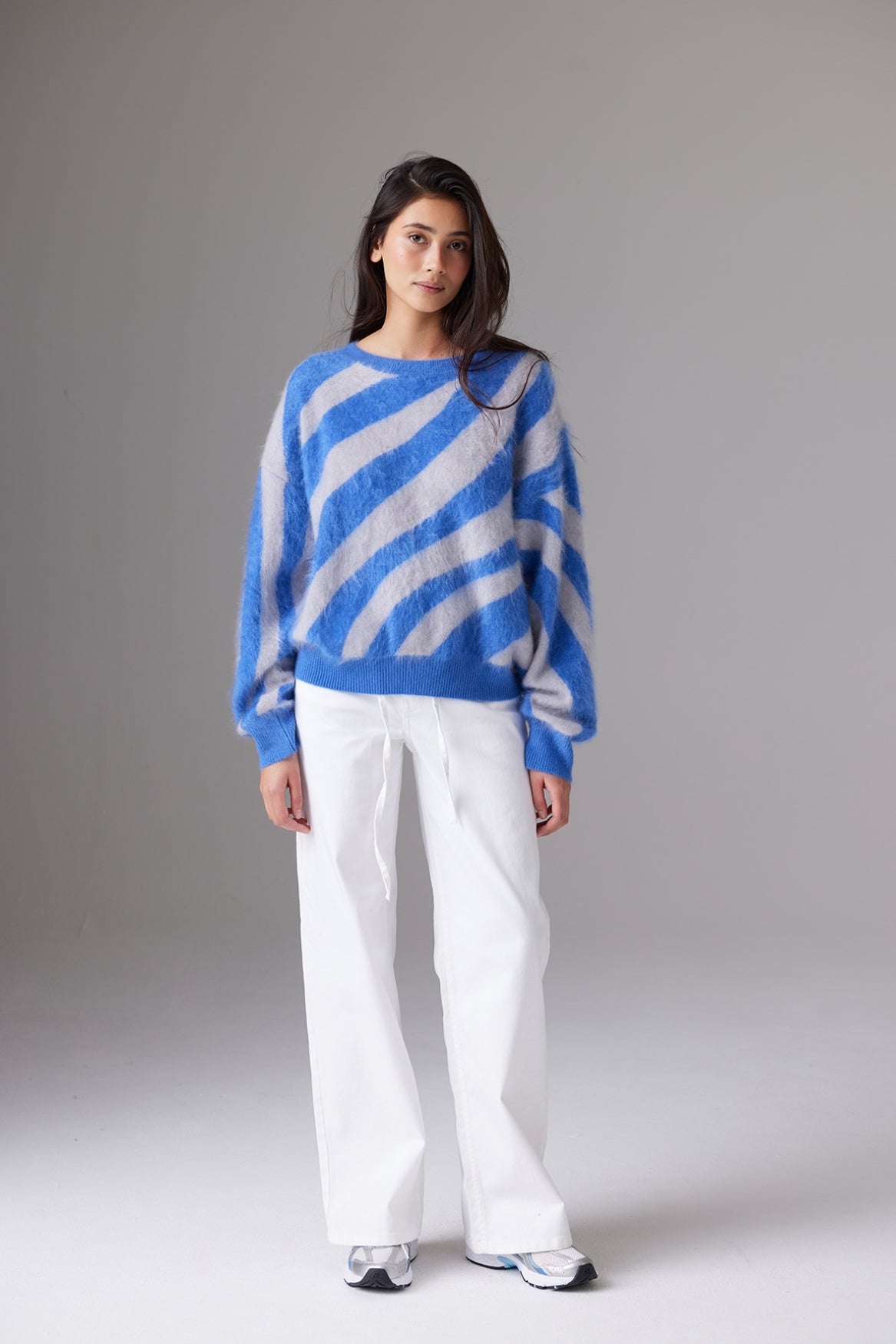 BRUSHED SANYA ZEBRA CREW 