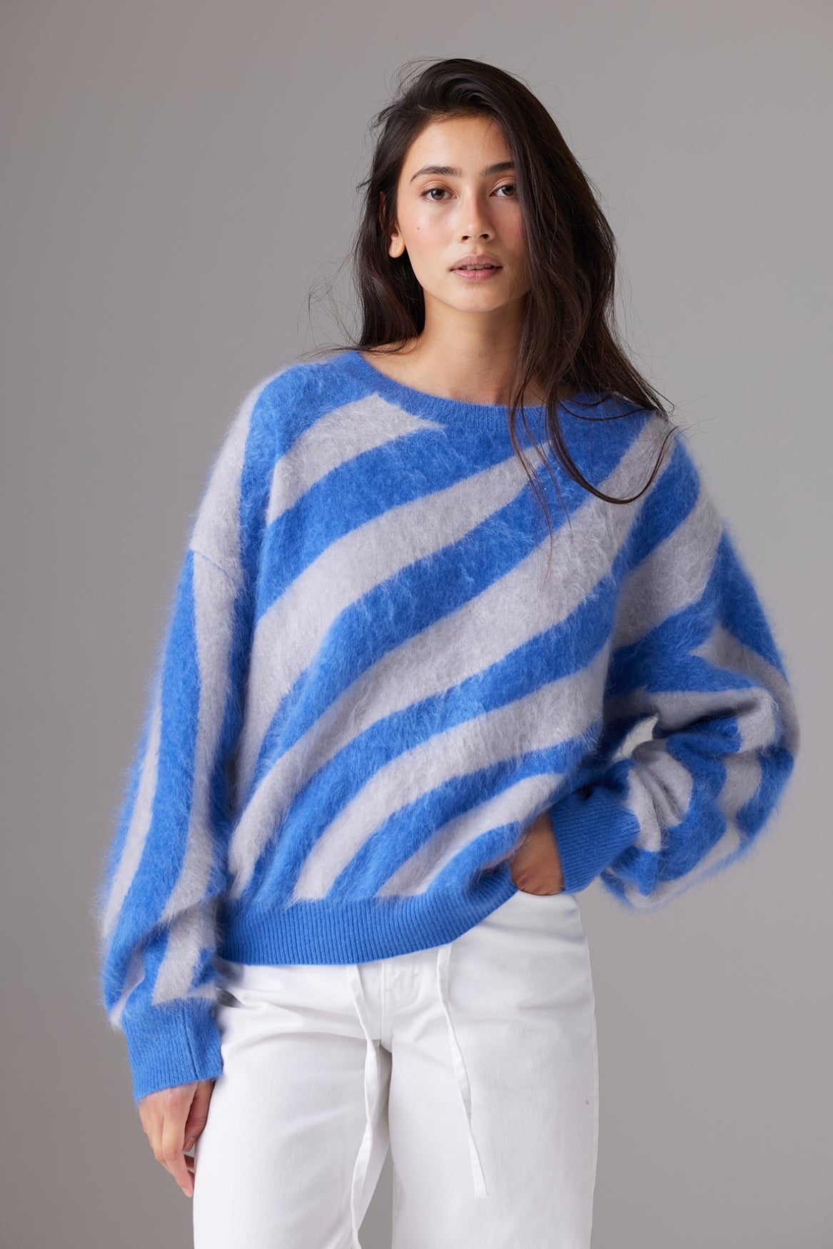 BRUSHED SANYA ZEBRA CREW